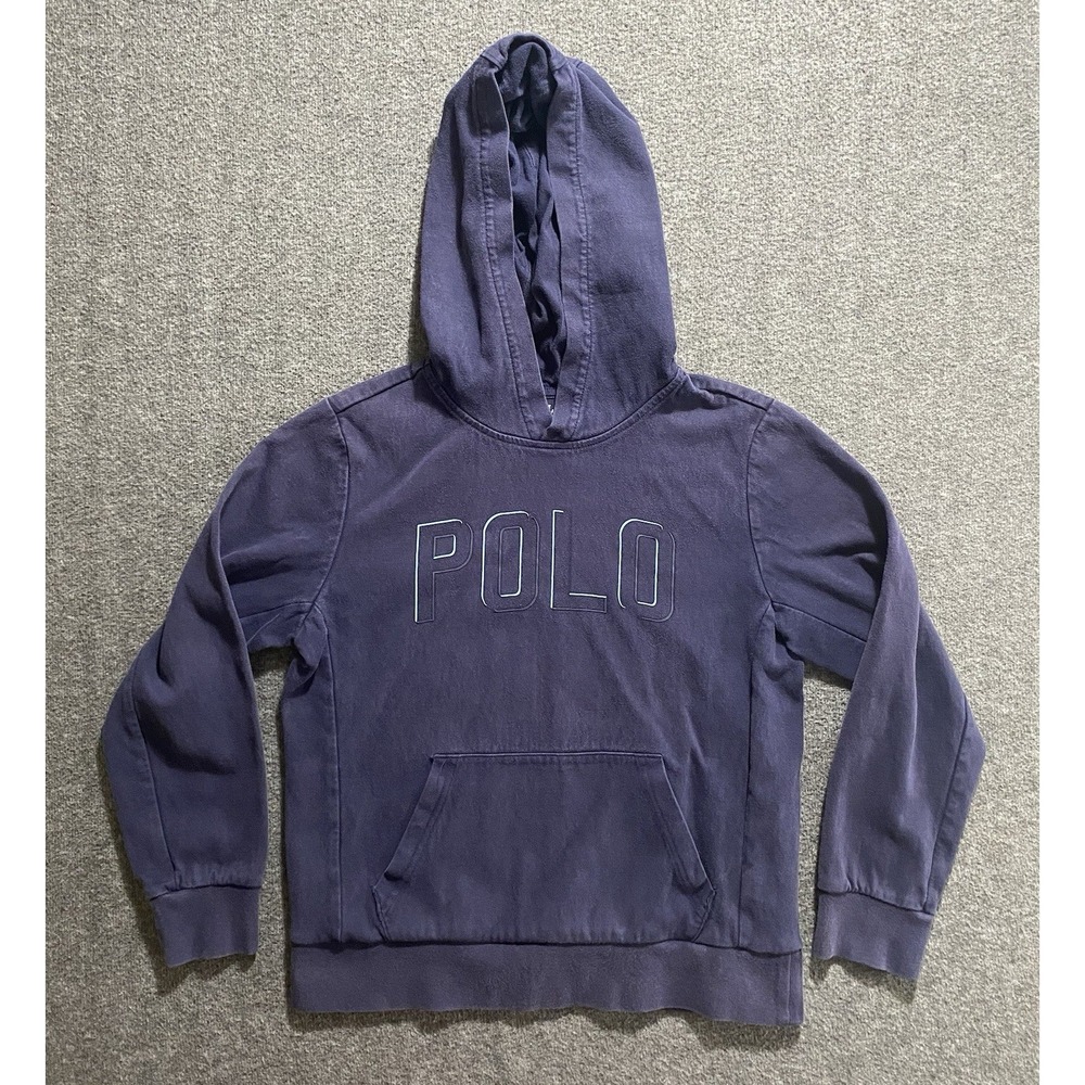Polo Ralph Lauren Hoodie Sweatshirt Youth Navy Blue Size L- (14-16)